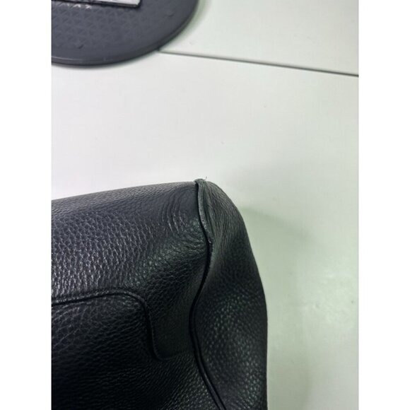 TORY BURCH Carter Black Pebbled Leather Large Tote w/ gold chain - Picture 7 of 12